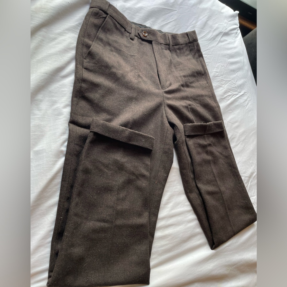 Men's Straight-Leg Dress Pants — Dark Brown 30x32